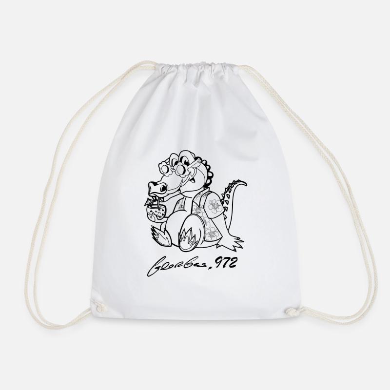 Georges Basic Black - Drawstring Bag - white