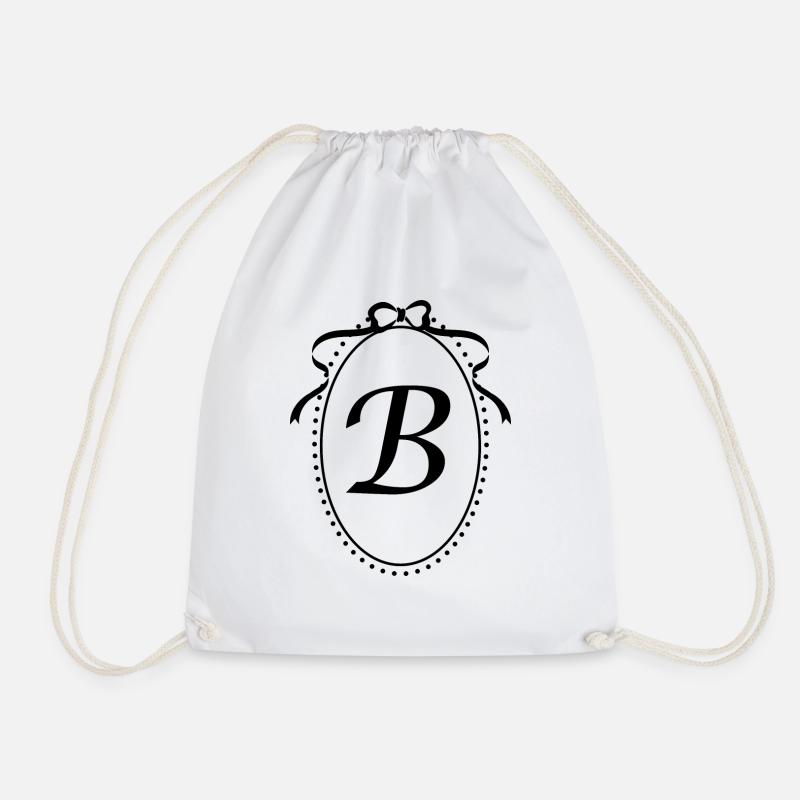 Vintage Buchstabe B Band - Geschenkidee - Turnbeutel - Weiß