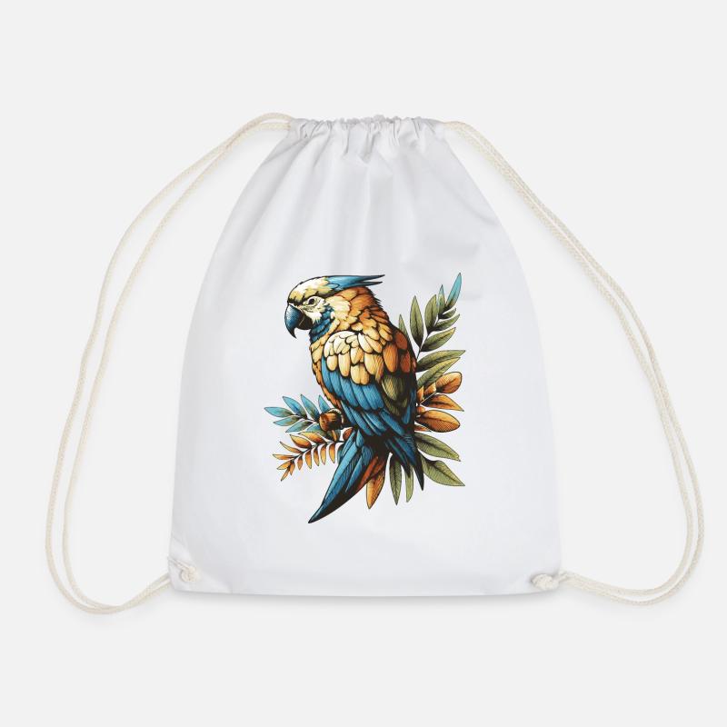 Parrot - Drawstring Bag - white