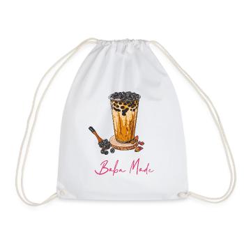 Bubble Tea // Illustration - Drawstring Bag - white - Front