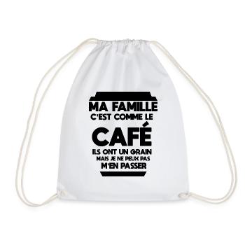 Ma famille c'est comme le café - Sac de sport léger - blanc - Devant