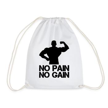 Bodybuilder Pain Gain - Drawstring Bag - white - Front