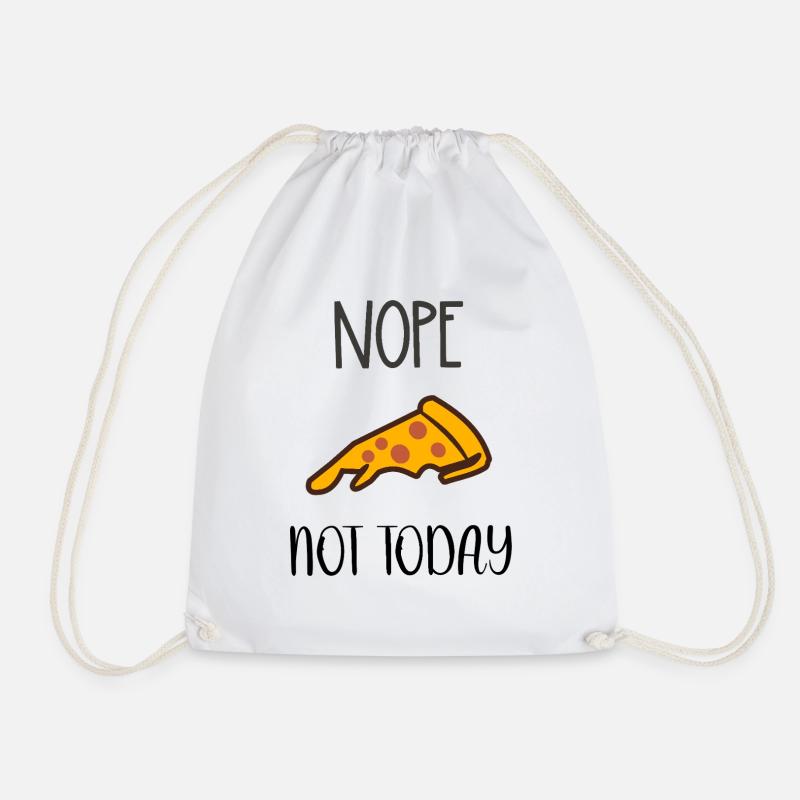 Nope not today Pizza - Drawstring Bag - white