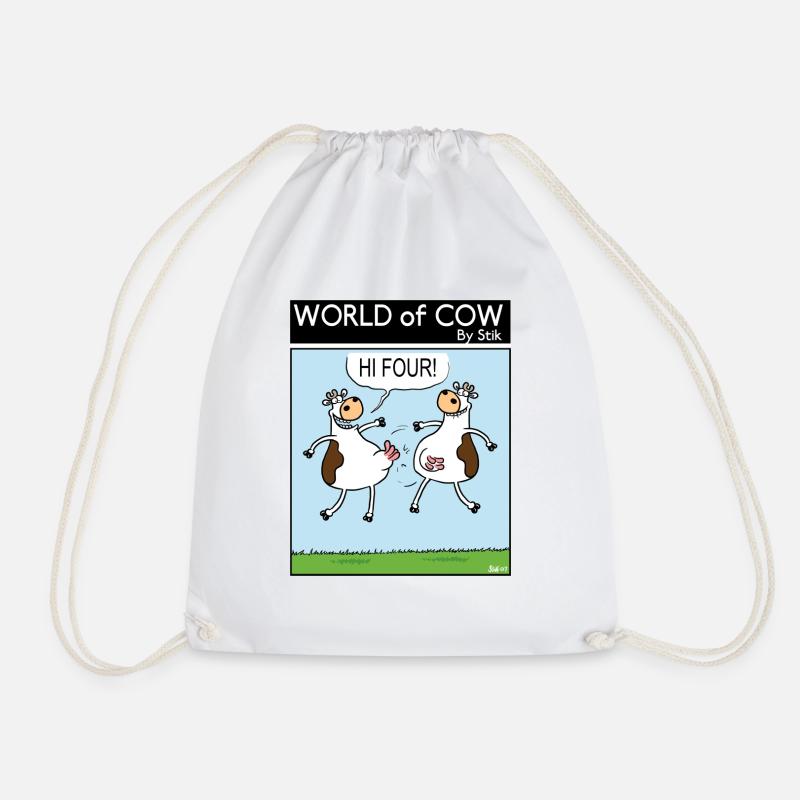 HI FOUR! - Drawstring Bag - white
