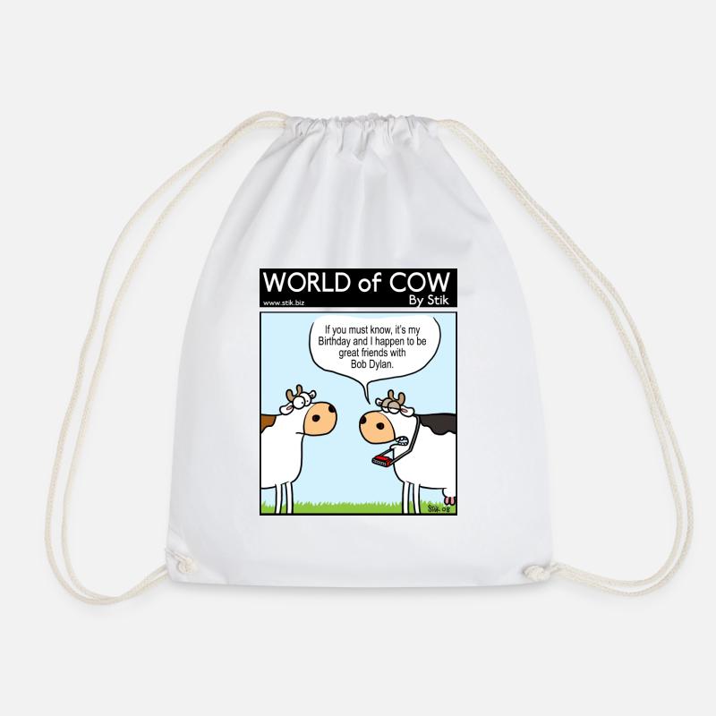 Bob Dylan's Friend - Drawstring Bag - white