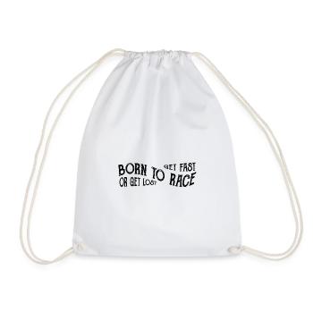 Born to Race Car Racing - Drawstring Bag - white - Front