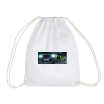 Voiture à rayures néon à flash check - Sac de sport léger - blanc - Devant