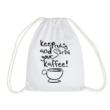 Kaffee Büro Humor Fun lustig Spruch - Turnbeutel - Weiß - Vorne
