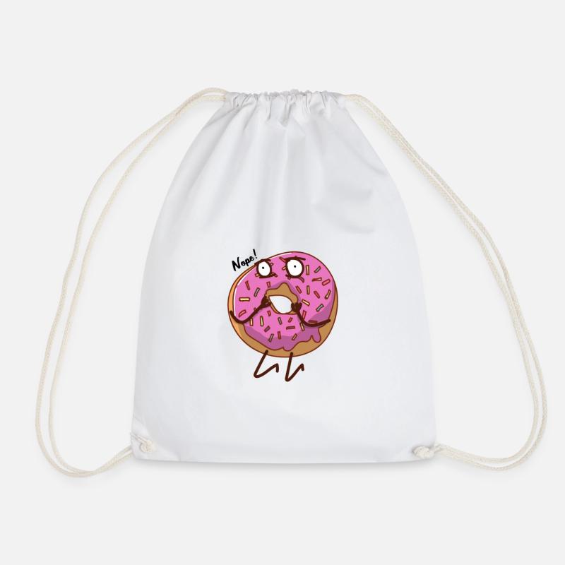 Funny Donuts - Drawstring Bag - white