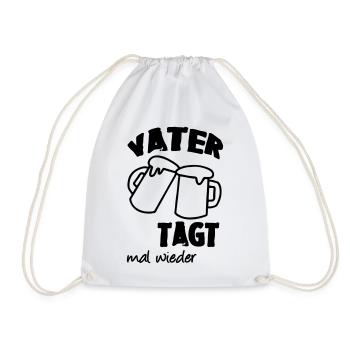 Geschenk Vatertag Familie Bier Spruch lustig Vater - Turnbeutel - Weiß - Vorne