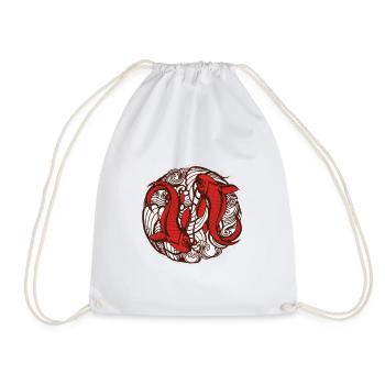 Japanese red fish - Drawstring Bag - white - Front