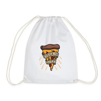 Pizza Is Life, Pizza Is Love! Gift! - Drawstring Bag - white - Front