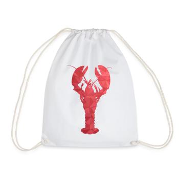Red lobster with geometric shapes - Drawstring Bag - white - Front