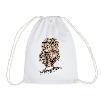 AD Owl - Drawstring Bag - white - Front