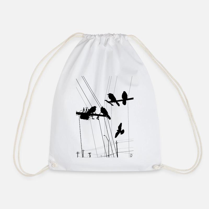 AD Birds - Drawstring Bag - white