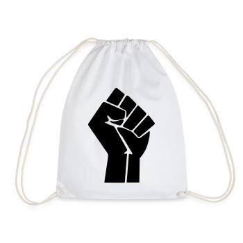 Raised Fist - Drawstring Bag - white - Front
