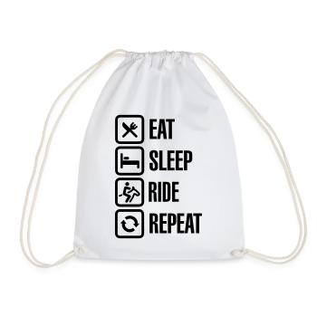 Eat sleep ride repeat - Drawstring Bag - white - Front