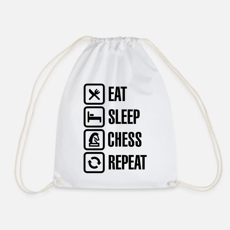 Eat Sleep Chess Repeat - Turnbeutel - Weiß