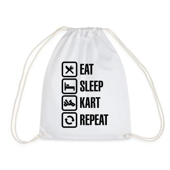 Eat sleep kart karting go-karts repeat - Drawstring Bag - white - Front