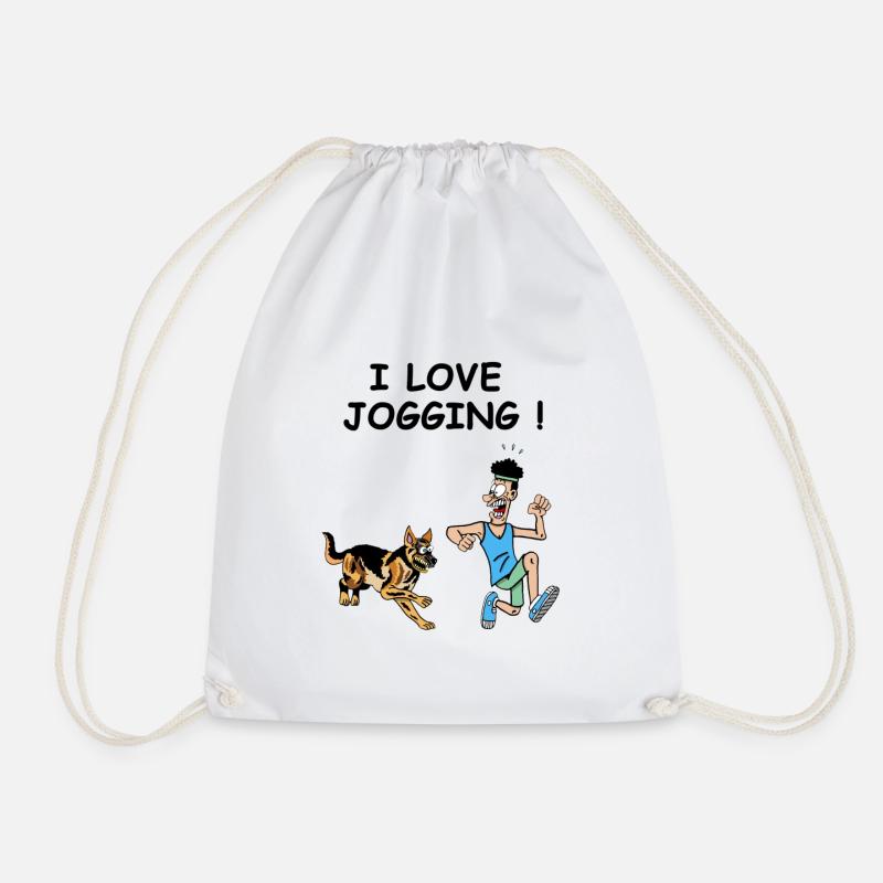 le jogger et le chien - Sac de sport léger - blanc