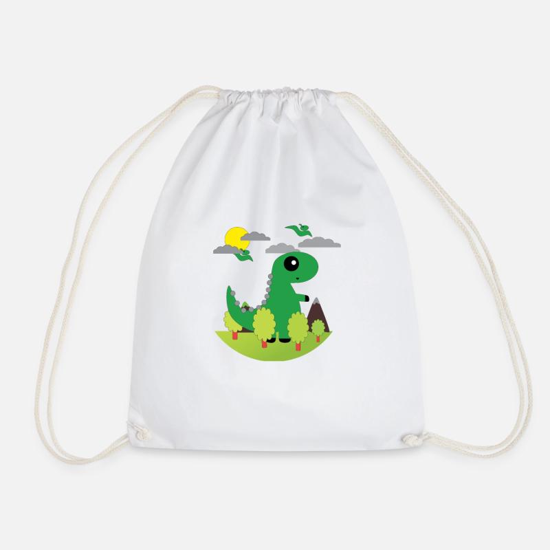 Dino - Drawstring Bag - white