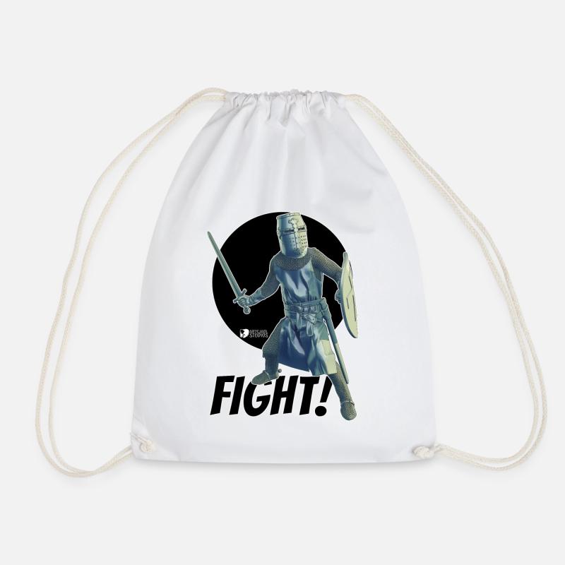 Templar Knight 001 - Drawstring Bag - white