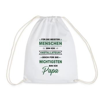 Installateur Klempner Handwerker Sanitär Papa - Turnbeutel - Weiß - Vorne