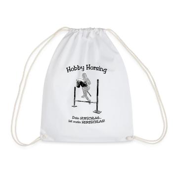 Hobby Horsing saying - Drawstring Bag - white - Front