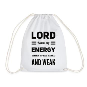 Seigneur renouvelle mon énergie quand je me sens fatigué et faible - Sac de sport léger - blanc - Devant