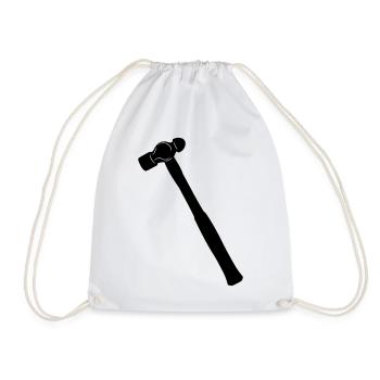 Ball hammer or dent hammer shadow image - Drawstring Bag - white - Front