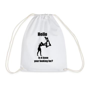 Is it knee your looking for? - Drawstring Bag - white - Front