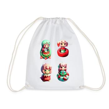 Sirènes fraises Kawaii - Sac de sport léger - blanc - Devant