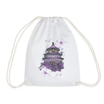 Japon Chine Temple asiatique Samouraï cadeau - Sac de sport léger - blanc - Devant