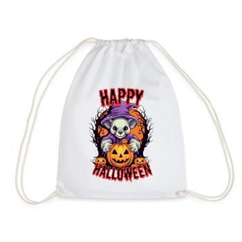 Süßer Halloween-Hamster mit Kürbis-Motiv - Turnbeutel - Weiß - Vorne