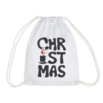 Bougie de feu de Noël Graffiti icône de Noël - Sac de sport léger - blanc - Devant