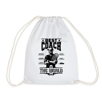 Best Tennis Coach of the World - Drawstring Bag - white - Front