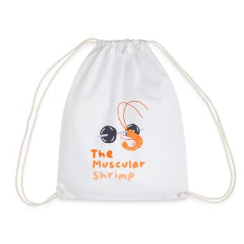 Muscular shrimp - Drawstring Bag - white - Front