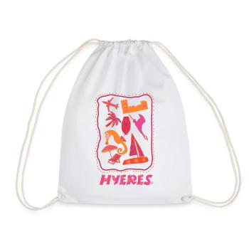 Mish-mash Hyères the palm trees travel France - Drawstring Bag - white - Front