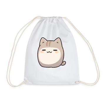Blobby Cat - Cute Cat Pet Comic - Drawstring Bag - white - Front