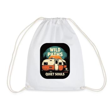 Camping live - Wild Paths Quiet Souls Camper Art - Turnbeutel - Weiß - Vorne