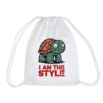 Turtle I am the Style - Drawstring Bag - white - Front