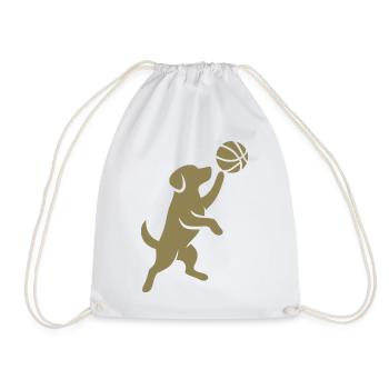 Minimalistische Silhouette Basketballspieler Wurf - Turnbeutel - Weiß - Vorne