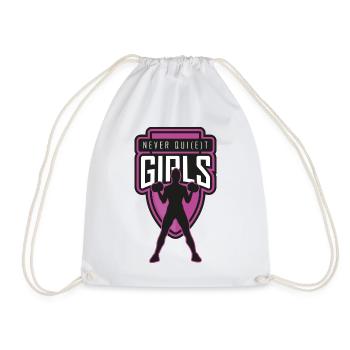 Strong girl power motif with dumbbells - Drawstring Bag - white - Front
