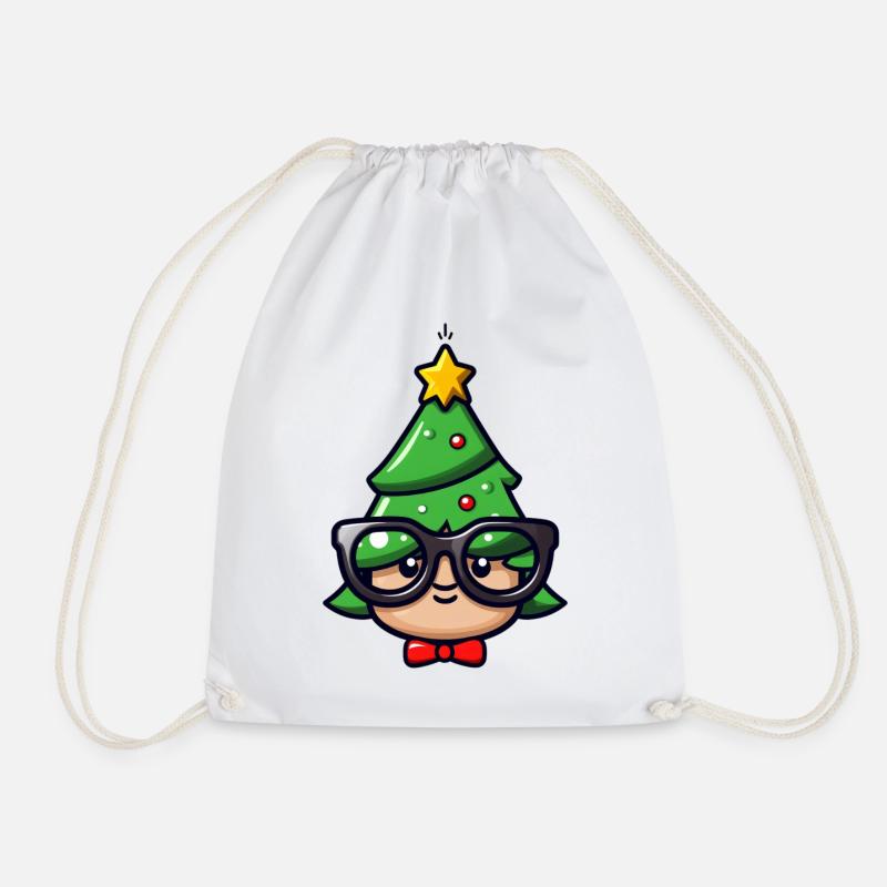 Festlicher Geek-Weihnachtscharakter - Turnbeutel - Weiß