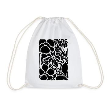 Abstract Flowers - Enjoy - Drawstring Bag - white - Front
