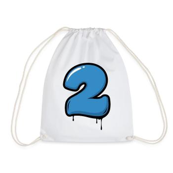 Graffiti Bleu Numéro 2 Gouttes - Sac de sport léger - blanc - Devant