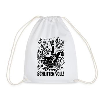 Schlitten Voll Weihnachtsfeier Alle VOLL - Turnbeutel - Weiß - Vorne
