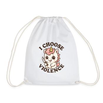 Licorne rebelle – I Choose Violence - Sac de sport léger - blanc - Devant