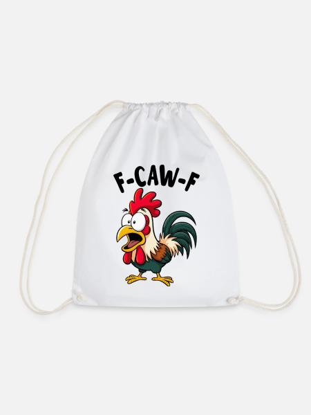 F CAW F Rooster Screaming Meme - Turnbeutel - Weiß