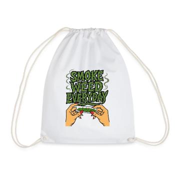 Everyday Smoke Funny Green Style - Drawstring Bag - white - Front